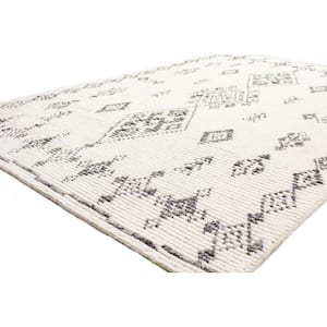 July Ivory 4 ft. x 6 ft. (3 ft. 6 in. x 5 ft. 6 in.) Geometric Transitional Accent Rug