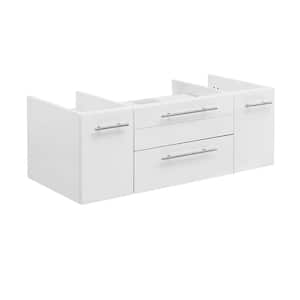 Lucera 42 in. W Wall Hung Vessel Sink Bath Vanity Cabinet Only in White
