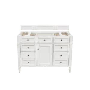 Brittany 47 in. W x 23 in.D x 32.8 in. H Bath Vanity Cabinet Without Top in Bright White