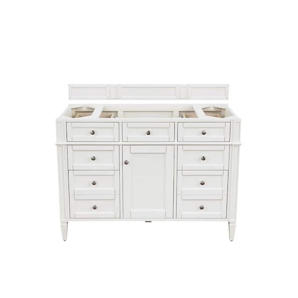 James Martin Vanities Brittany 47 in. W x 23 in.D x 32.8 in. H Bath Vanity Cabinet Without Top in Bright White