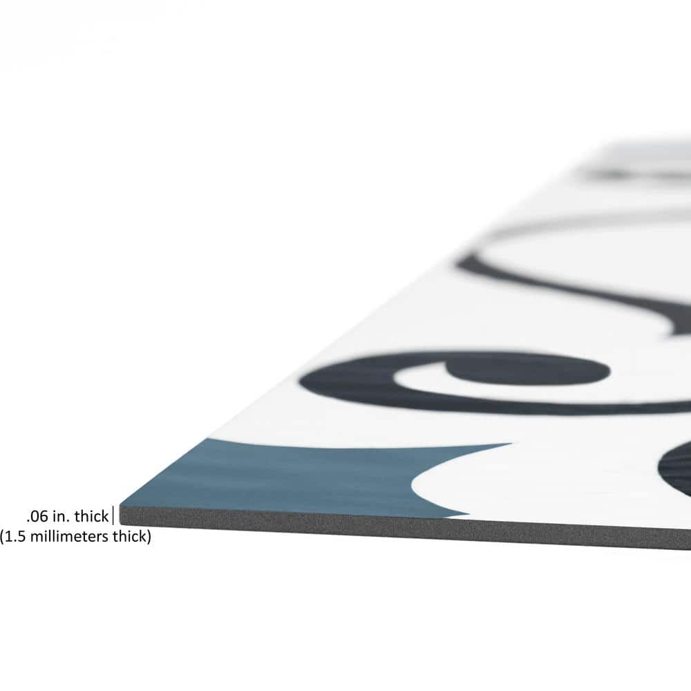 Retro Light Blue and Gray Self-Adhesive Vinyl Floor Tiles