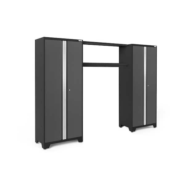 NewAge Products Bold Series 3-Piece 24-Gauge Steel Garage Storage System in Gray (108 in. W x 77 in. H x 18 in. D)