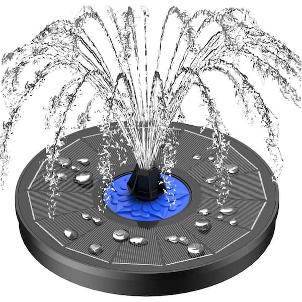 Solar Powered Water Fountain Pump with 7-in-1 Nozzles and 4 Fixed Pipes for Garden Pool Pond Fish Tank