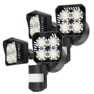 36-Watt 3600 Lumens 180-Degree Black Motion Sensor Integrated LED 5000K Waterproof Dusk to Dawn Flood Light, 2-Pack