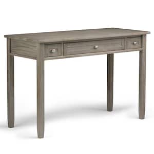 Warm Shaker Solid Wood Transitional 48 in. Wide Writing Office Desk in Distressed Grey