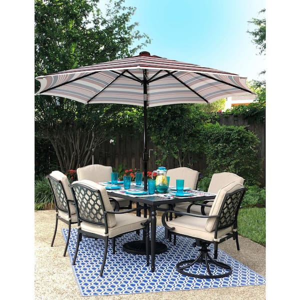 striped solar patio umbrella