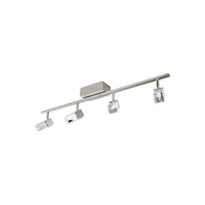 Cantil 33.19 in. Matte Nickel LED Track Lighting Kit with Clear Acrylic Shades