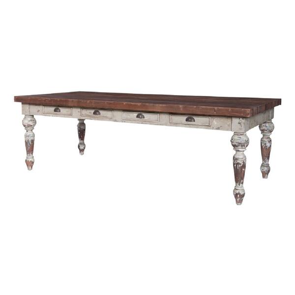 Titan Lighting Distressed Vintage Blanc Dining Table