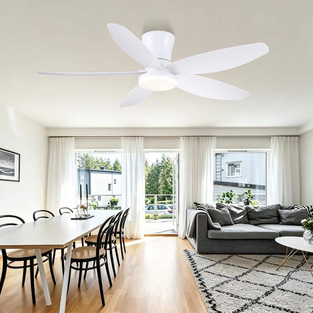 36-inch White Flush Mount Ceiling Fan, Hidden Retractable Blades, Quiet DC Motor, Remote Control for Low Ceiling. price history on PriceWatchPro
