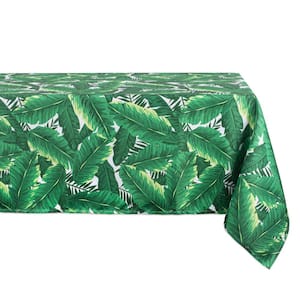 Outdoor 60 in. x 120 in. Banana Leaf Polyester Tablecloth