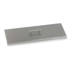 24 in. x 8 in. Rectangular Stainless Steel Cover for Drop-In Fire Pit Pan