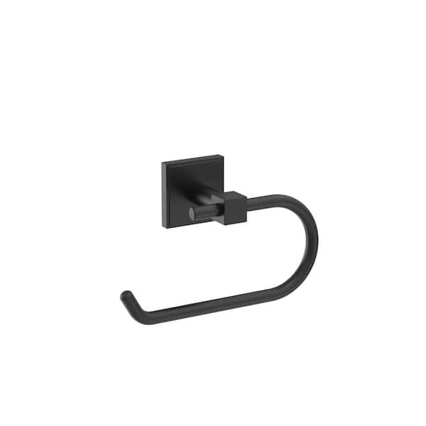 Amerock Appoint 7-1/16 in. (179 mm) L Single Post Toilet Paper Holder in Matte Black