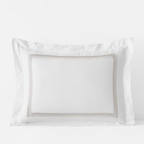 The Company Store Legends Hotel Hewett Taupe Egyptian Cotton Sateen Standard Sham