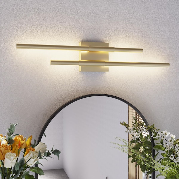 2-Light Modern Gold LED Wall Sconce