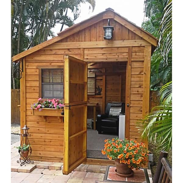 Outdoor Living Today Sunshed 8 ft. x 8 ft. Western Red Cedar Garden Shed