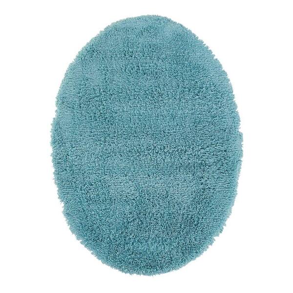 Home Decorators Collection Ultimate Shag Turquoise 5 ft. x 7 ft. Oval Area Rug