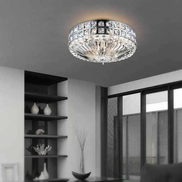 Bloome 6 Light Bowl Flush Mount With Chrome Finish