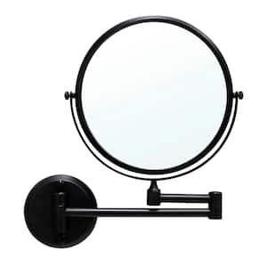 8 in. Two-Sided 1X and 3X Brass Magnifying Wall-Mounted Makeup Mirror in Rubbed Bronze