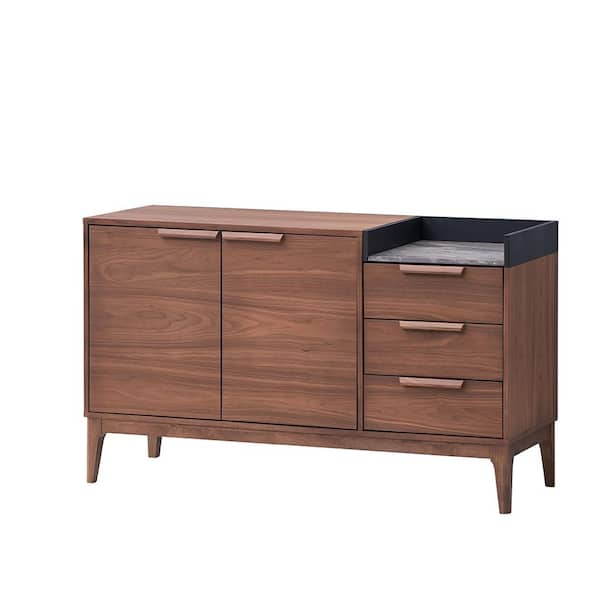 Acme Furniture Bevis Green Fabric and Walnut Finish Wood 18 in. Buffet