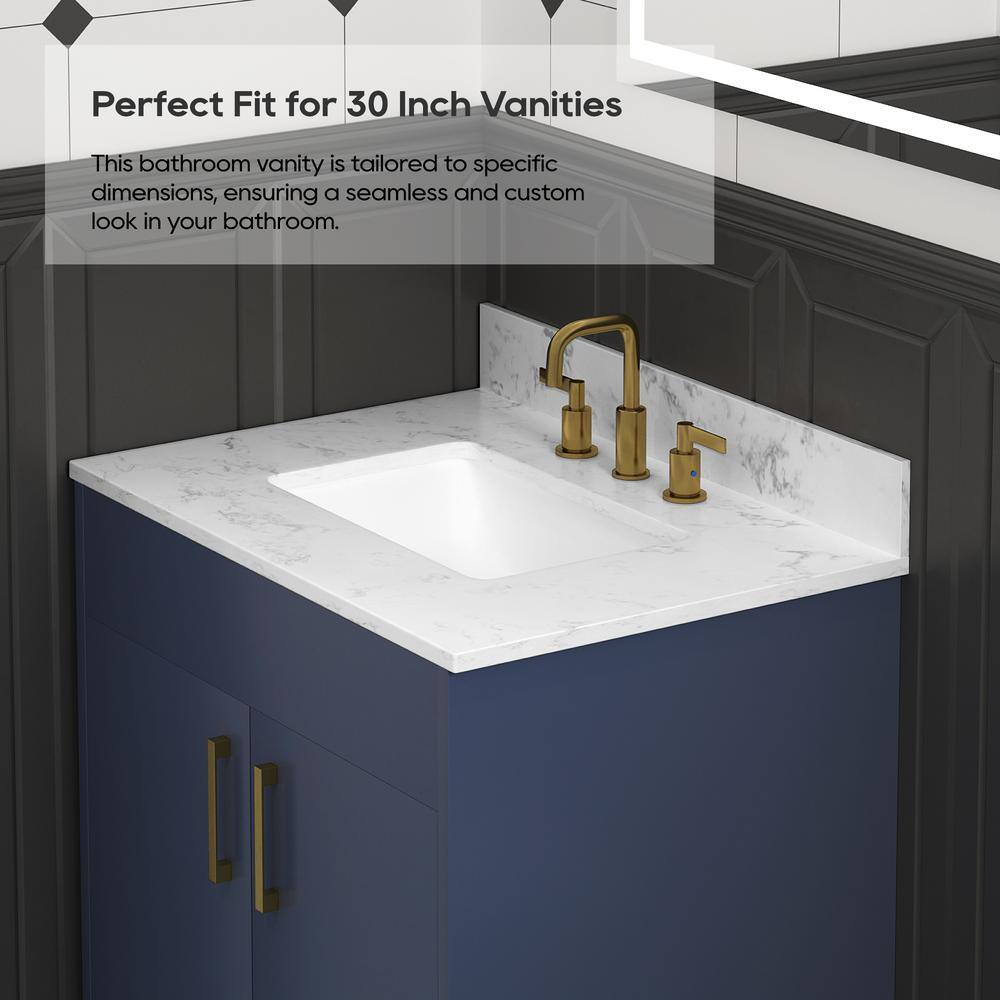 Carrara 31" White Engineered Marble Vanity Top with Undermount Sink