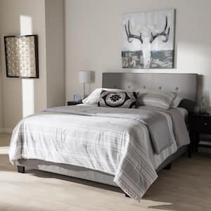 Hampton Gray Fabric Upholstered Full Bed
