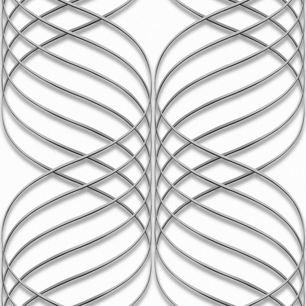 Falkirk Ophia Trellis Grey, White Vinyl Peelable Roll (Covers 57 sq. ft.)