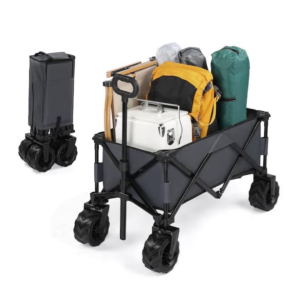 Karl home 4.42 cu. ft. Grey Oxford Fabric Garden Cart