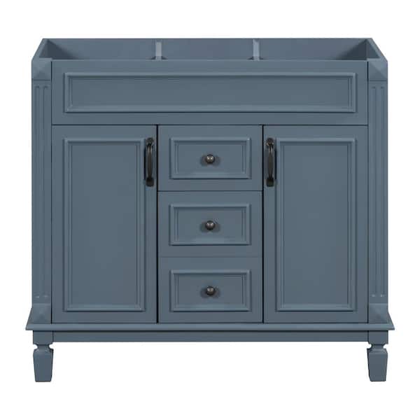 Unbranded 36 in. W x 18 in. D x 34 in. H Bath Vanity Cabinet without Top in Blue