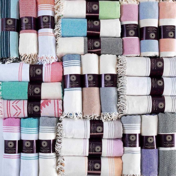 Peshtemal Turkish Cotton Bath Towels Multi-Color Set - 4 Pieces