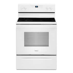 30 in. 5.3 cu. ft. 4-Burner Electric Range in White with Storage Drawer