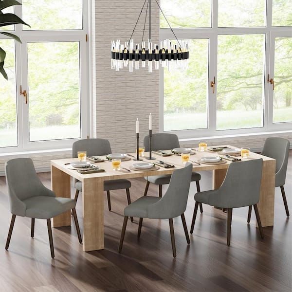 JAYDEN CREATION Nestor Grey 19.5 in. W Modern Upholstered Dining Chair with Effortless Assembly (Set of 6)