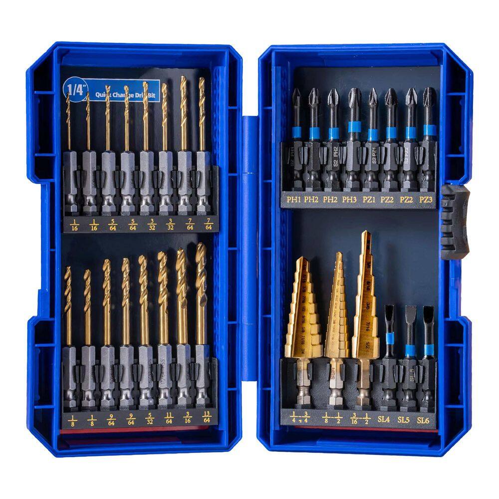 Impact Driver Bit Set 30-Piece Insulated Hex Shank Screwdriver Bit Step Drill Bit Kit for Home DIY Tasks price history on PriceWatchPro