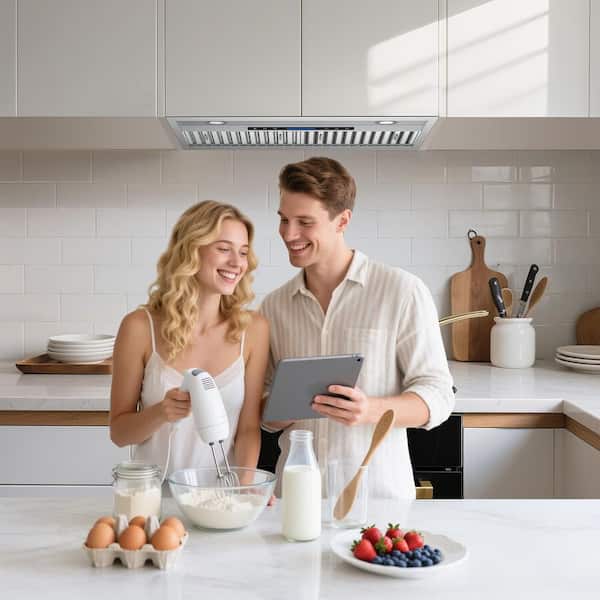 42 in. 900 CFM Convertible Insert Range Hood with Remote, Touch Control LCD, Long-Term Warranty in Stainless Steel