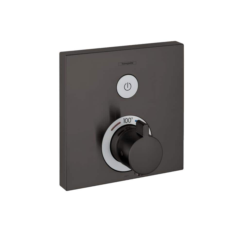 Brushed Black Chrome Wall-Mounted Thermostatic Shower Trim