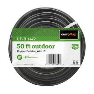 50 ft. 14/2 Gray Solid CerroMax Copper UF-B Cable with Ground Wire