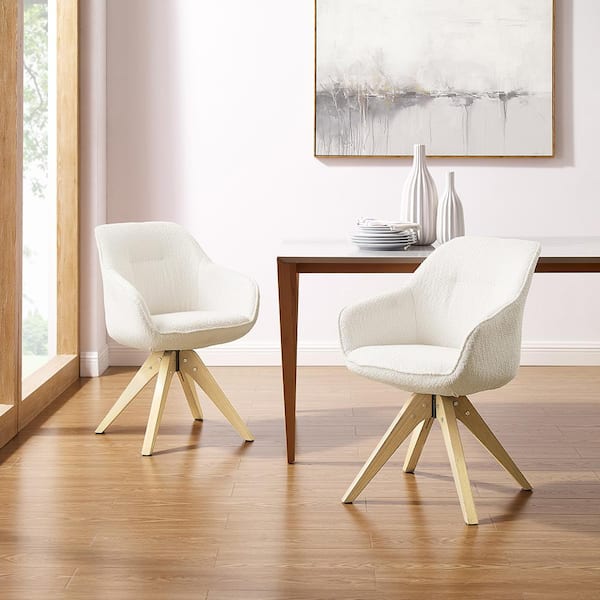 Swivel armchair fabric accent chair online dining chair with oak wood legs