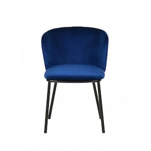 Valerie Blue Velvet Cushioned Arm Chair (Set of 2)
