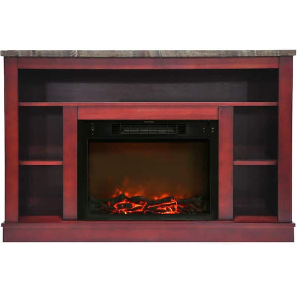 Cambridge Seville 47 in. Fireplace Electronic Cherry Mantel with Insert