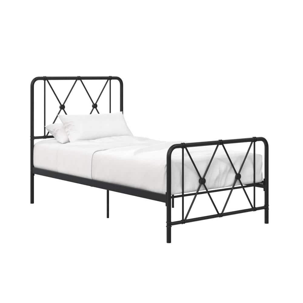 DHP Kinsley Black Metal Farmhouse Twin Bed-DE39538 - The Home Depot