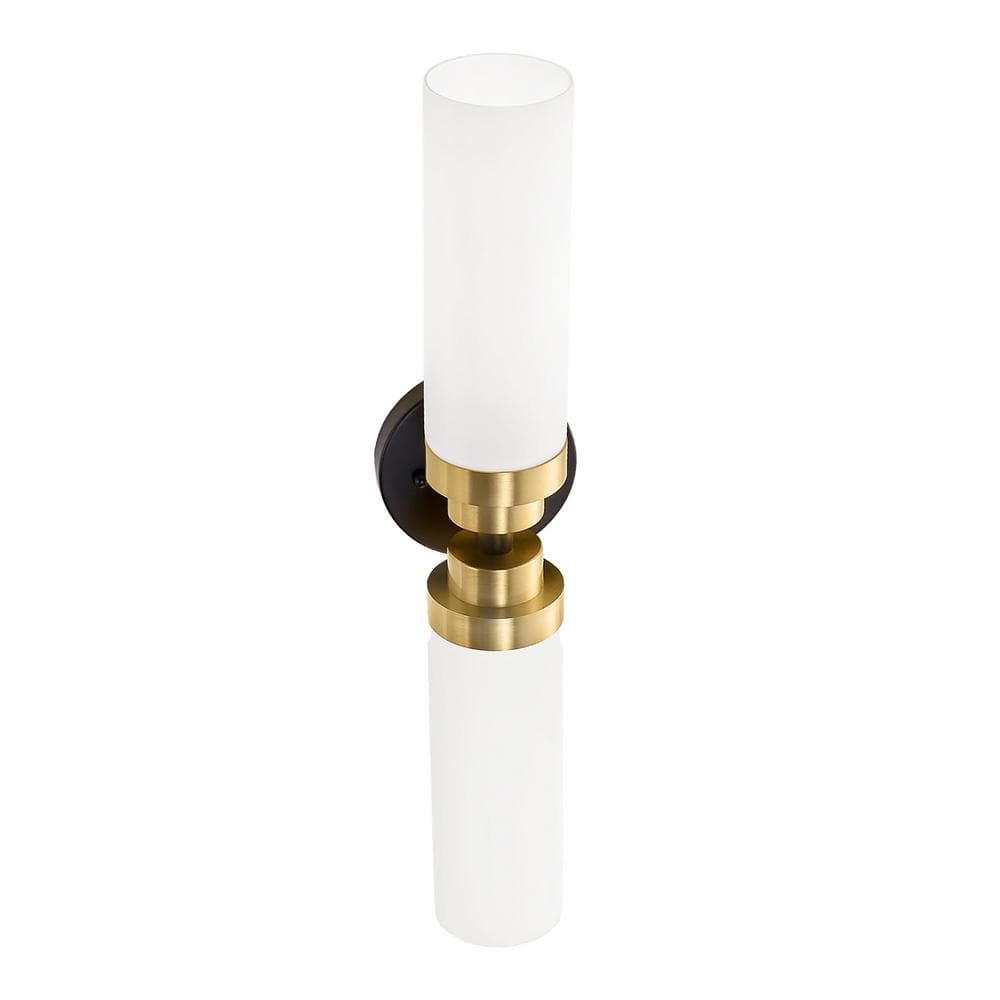 Trending 4.72 in. 2 Light Black and Gold Modern Smart Home Wall Sconce with