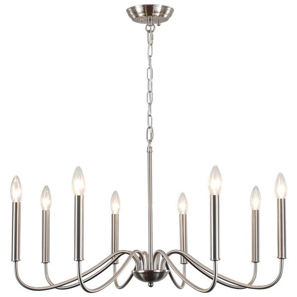 LWYTJO Clerise 8Light Silver Classic Modern Candle Style Chandelier