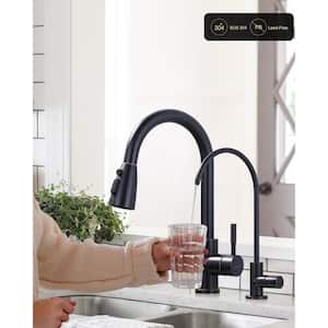 Single Handle Pull Down Sprayer Kitchen Faucet with Water Filter Faucet in Oil Rubbed Bronze