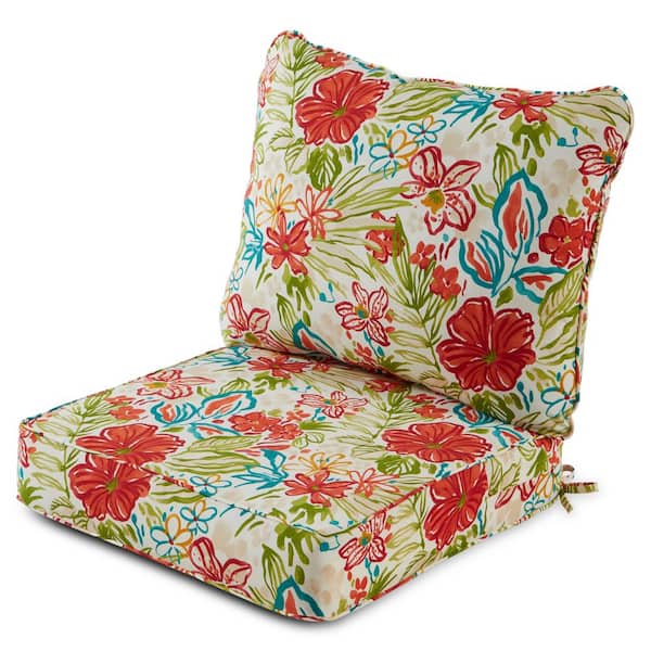 Greendale Home Fashions 25 in. x 47 in. 2-Piece Deep Seating Outdoor Lounge Chair  Cushion Set in Breeze Floral OC7820-BREEZE - The Home Depot