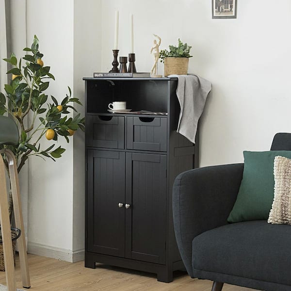 FORCLOVER 24 in. W x 12 in. D x 43 in. H Brown Wood Storage Freestanding Bathroom Linen Cabinet with Drawers in Dark Brown