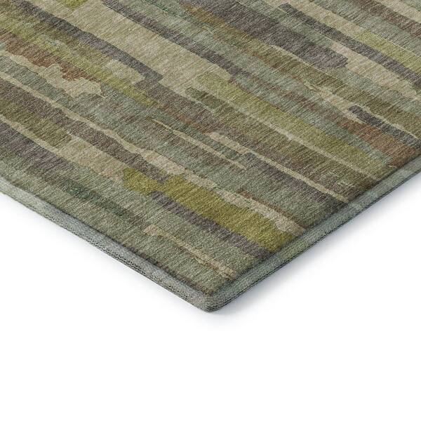 Mayfield Premium Machine Washable Abstract AMF1314 Aloe 3 ft. x 4 ft. Area Rug
