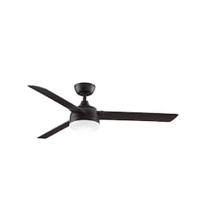 Xeno Wet 56 in. Integrated LED Indoor/Outdoor Dark Bronze Ceiling Fan with Light Kit and Remote Control