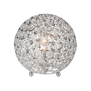 8 in. Chrome and Crystal Ball Table Lamp
