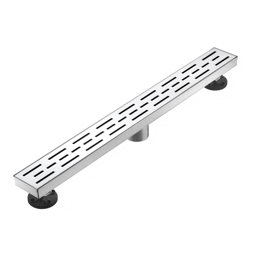 28 in. Linear Shower Drain with Removable Grid Grate and Hair Strainer in Brushed Nickel price history on PriceWatchPro