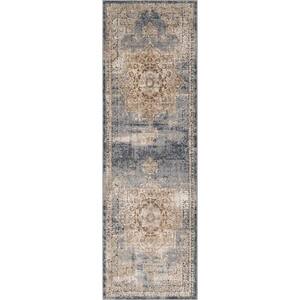Chateau Roosevelt Slate Blue 2 ft. 2 in.  x 6 ft. 9 in. Area Rug