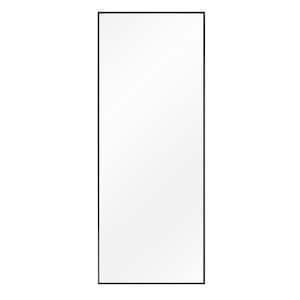 71 in. x 28 in. Oversized Modern Rectangle Metal Black Framed Bathroom Vanity Mirror